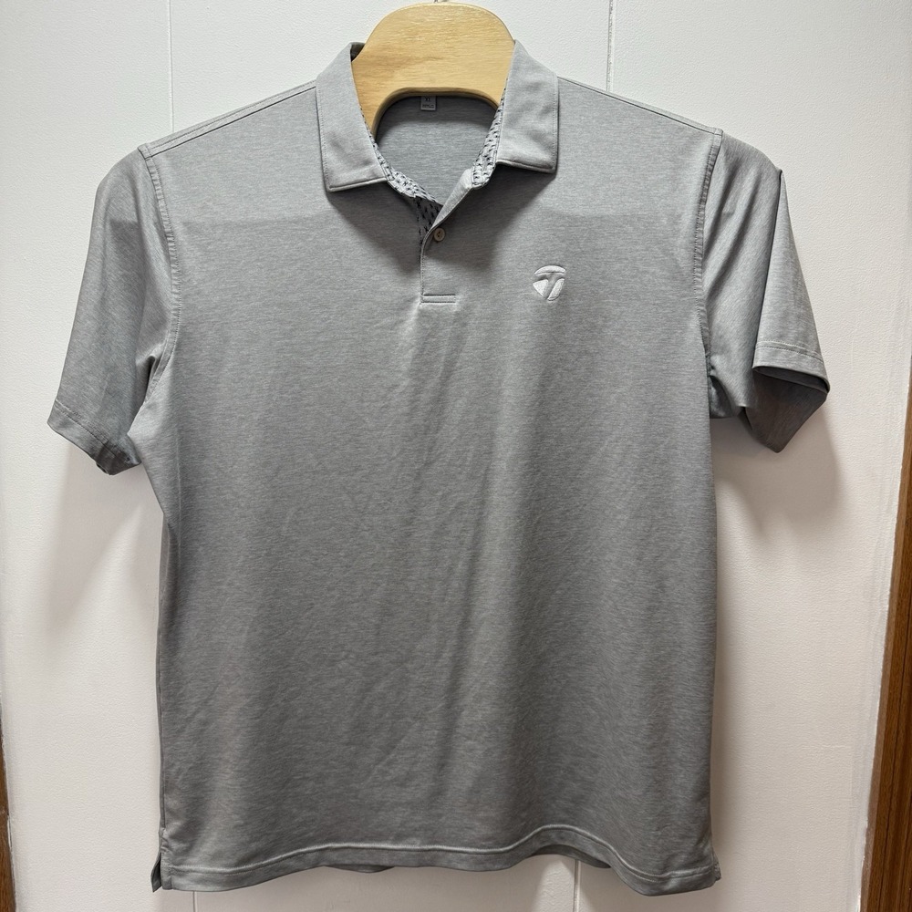 Taylor Made Designed By Peter Millar Polo Shirt Men's Size XL Gray